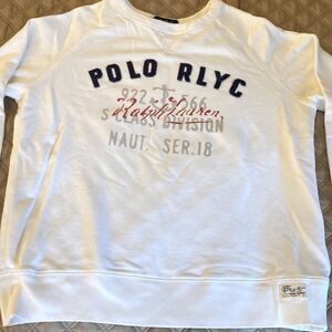 Polo Ralph Lauren Naval Supply White Cotton Sweatshirt. Unisex.